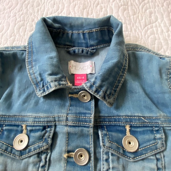 Place Denim Jacket Kids Size XS 4 Classic Medium Wash - Picture 6 of 11